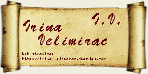 Irina Velimirac vizit kartica